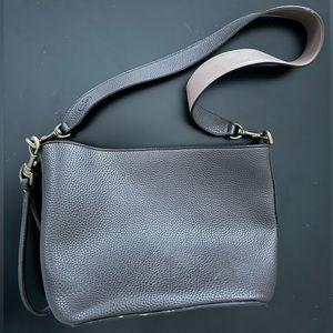 Angela Roi vegan leather dark brown mini bucket bag